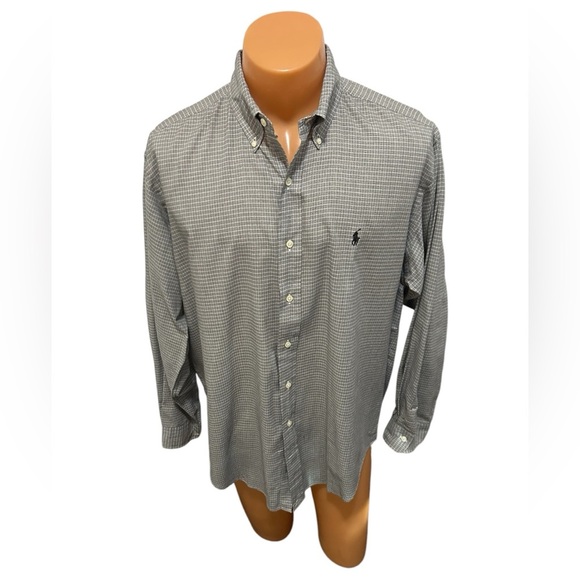 Polo Ralph Lauren Other - Ralph Lauren Men's Yarmouth 100% Cotton Gray Check Long Sleeve Shirt Sz 16-34/35